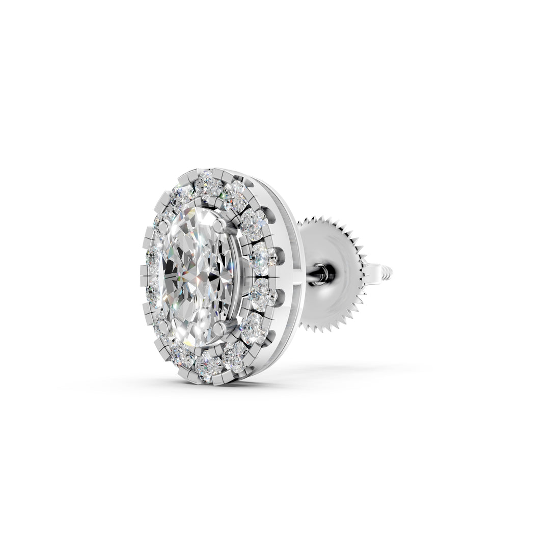Nazra Oval Solitaire Diamond Earrings
