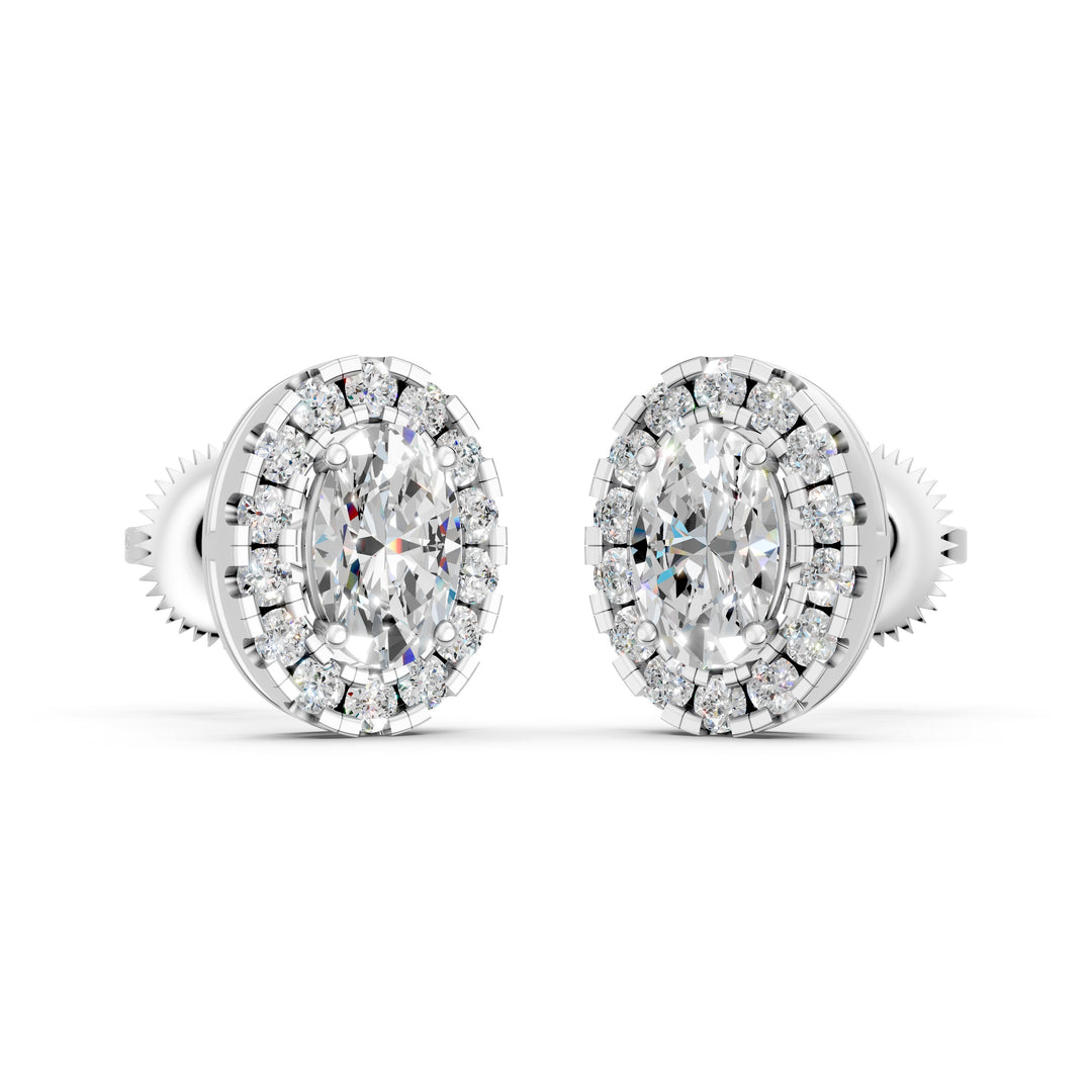 Nazra Oval Solitaire Diamond Earrings