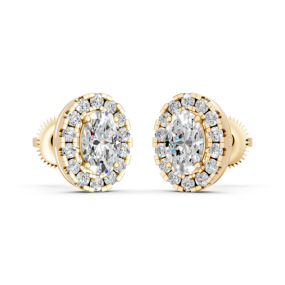 Nazra Oval Solitaire Diamond Earrings
