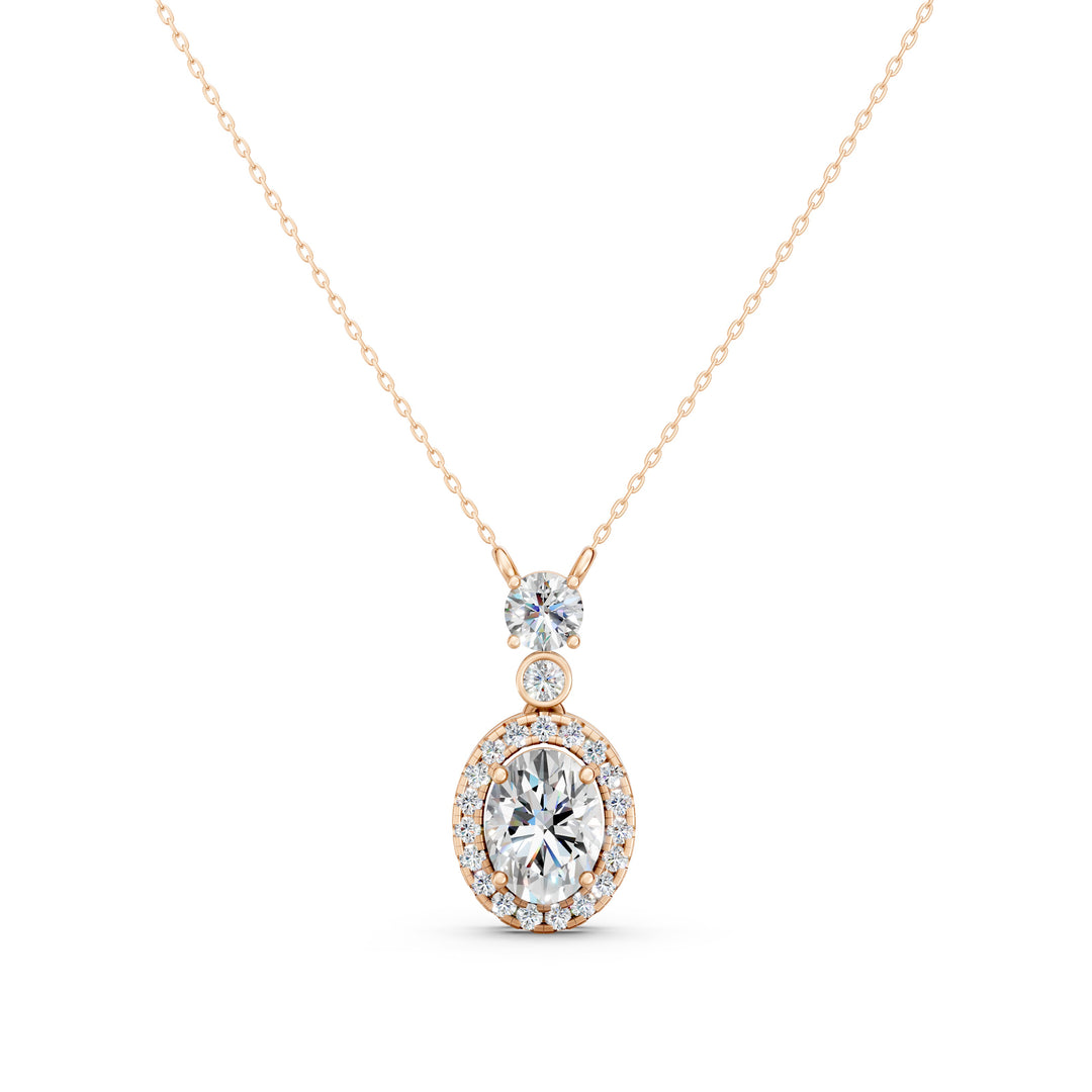 Nazra Oval Solitaire Diamond Pendent