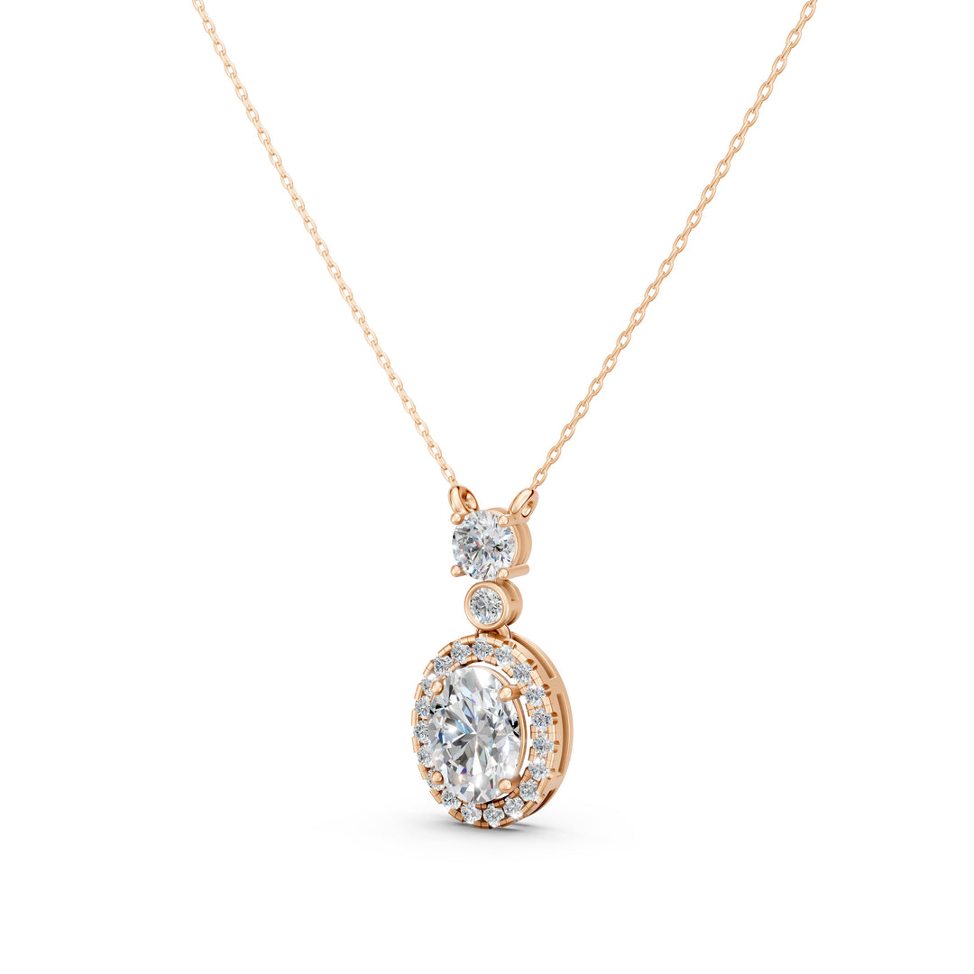 Nazra Oval Solitaire Diamond Pendent