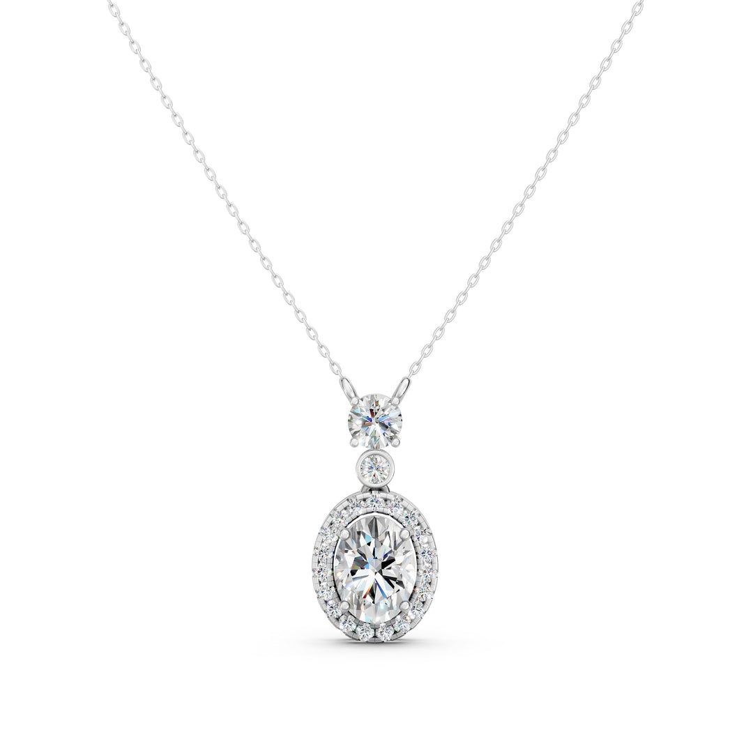 Nazra Oval Solitaire Diamond Pendent