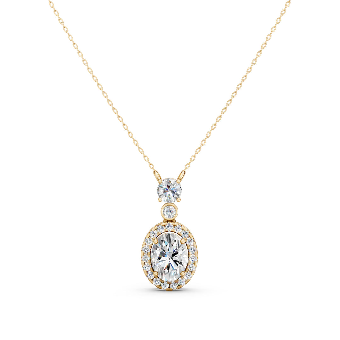 Nazra Oval Solitaire Diamond Pendent
