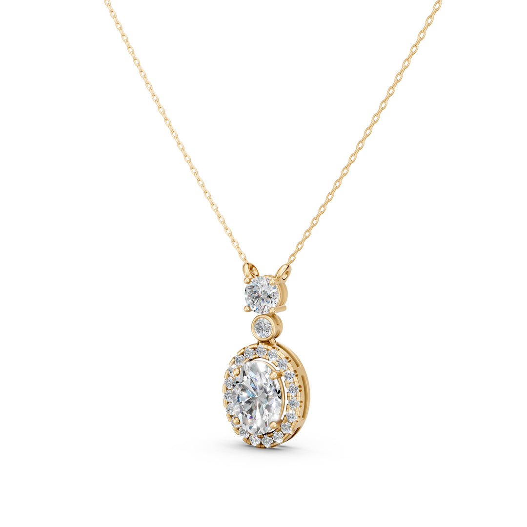 Nazra Oval Solitaire Diamond Pendent