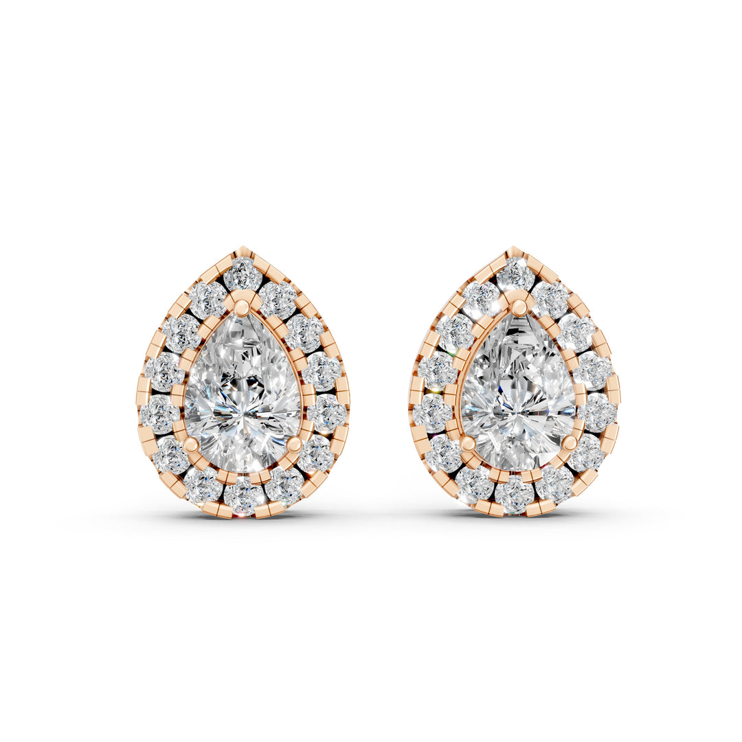 Neira Pear Solitaire Diamond Earrings
