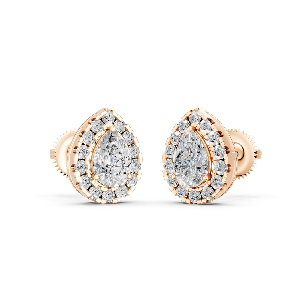 Neira Pear Solitaire Diamond Earrings