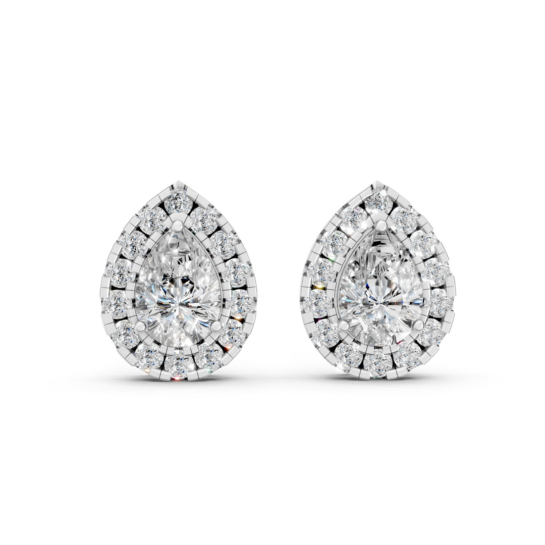 Neira Pear Solitaire Diamond Earrings