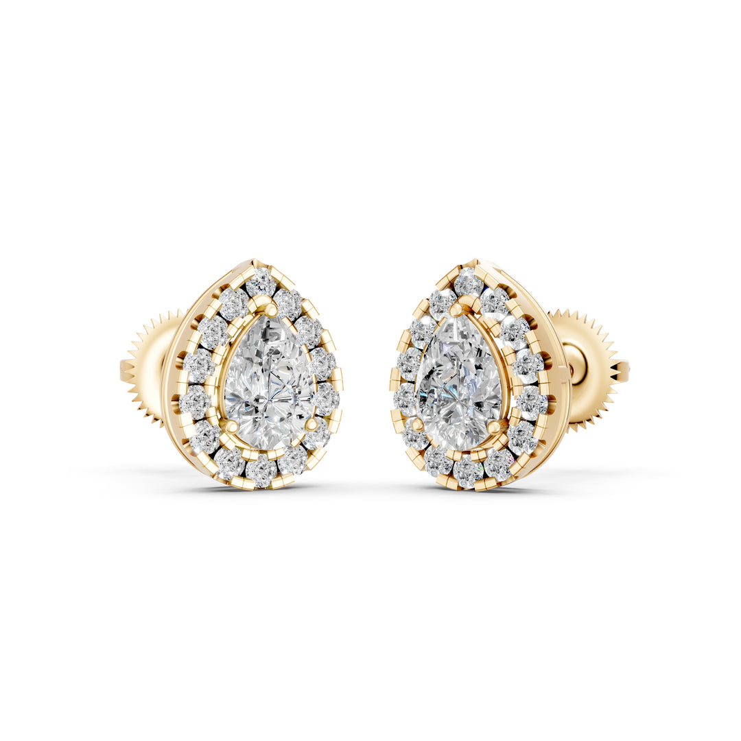 Neira Pear Solitaire Diamond Earrings
