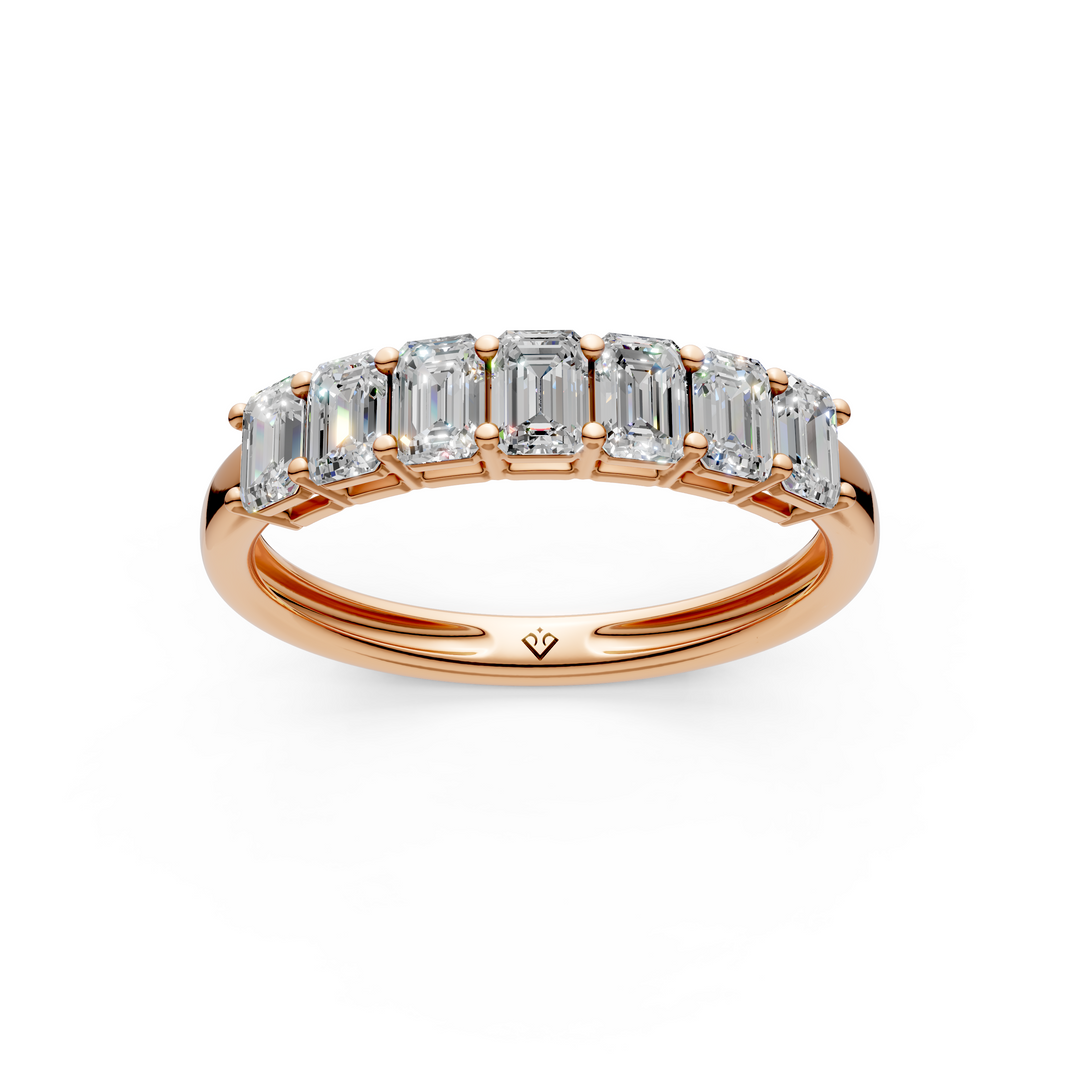 Adrija Emerald Diamond 7 stone Ladies Ring