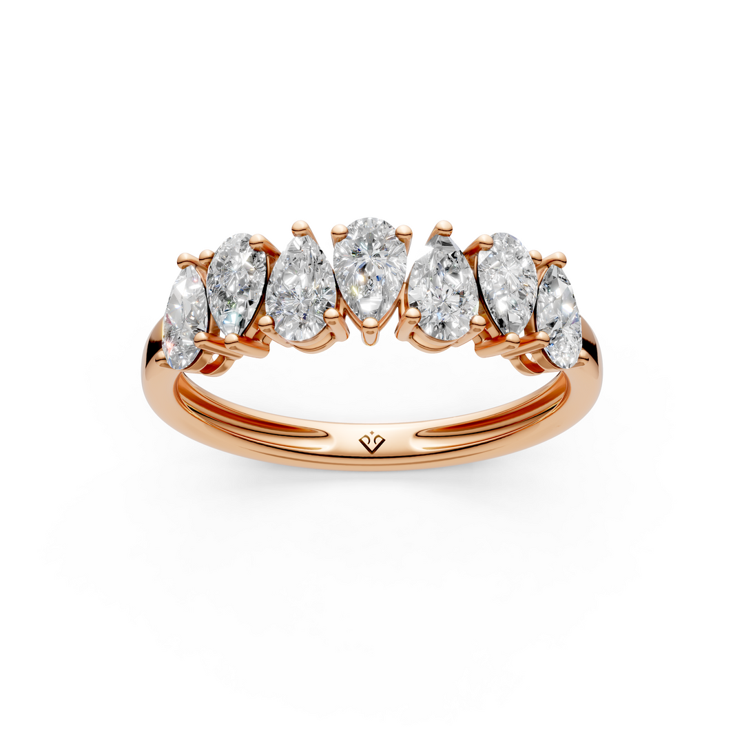 Harper Pear Diamond 7 stone Ladies Ring