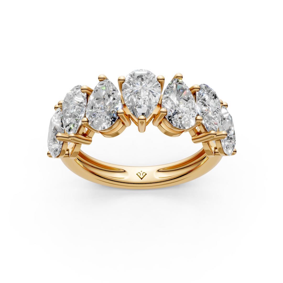 Avni Pear Diamond 7 stone Ladies Ring