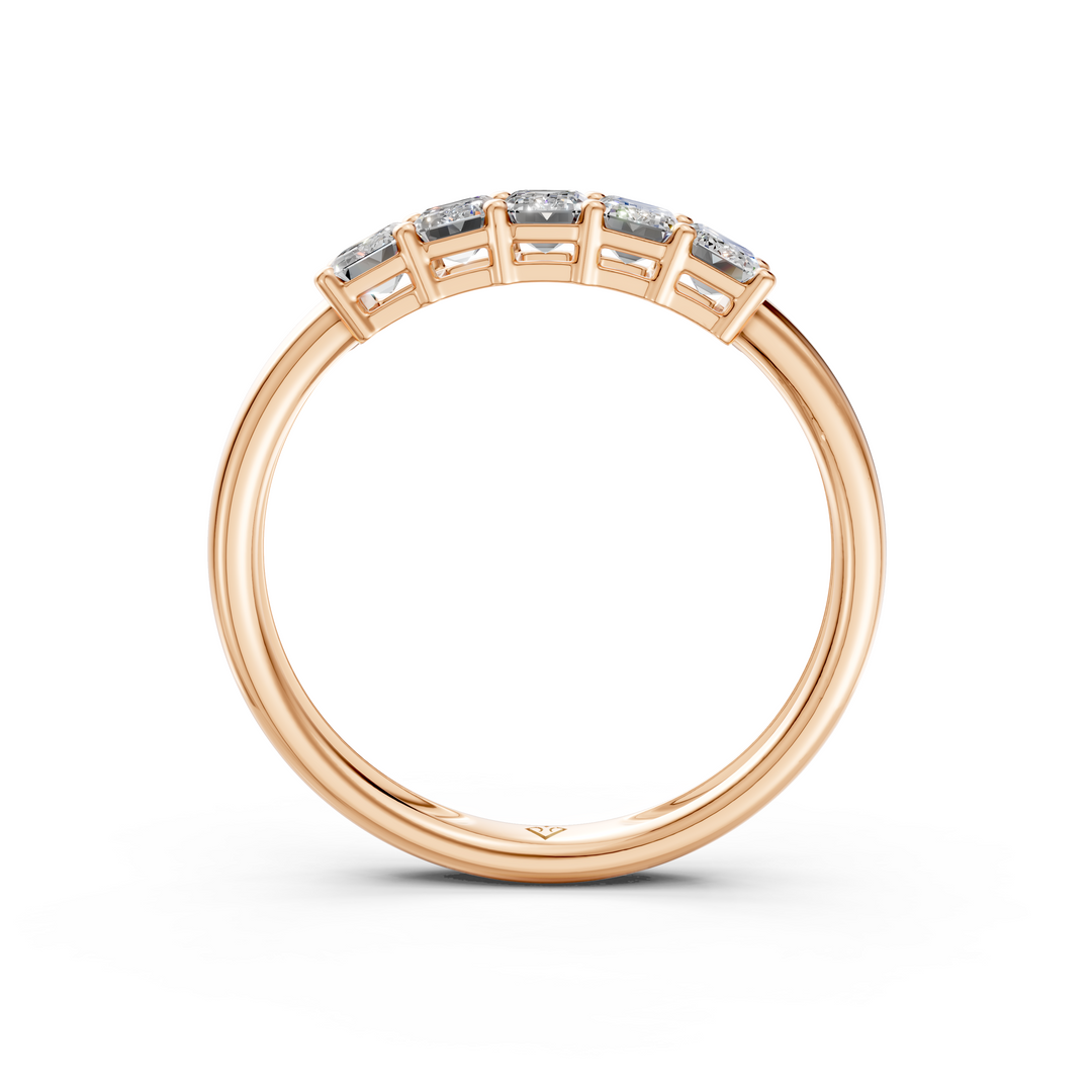 Chloe Emerald Diamond 5 Stone Ladies Ring