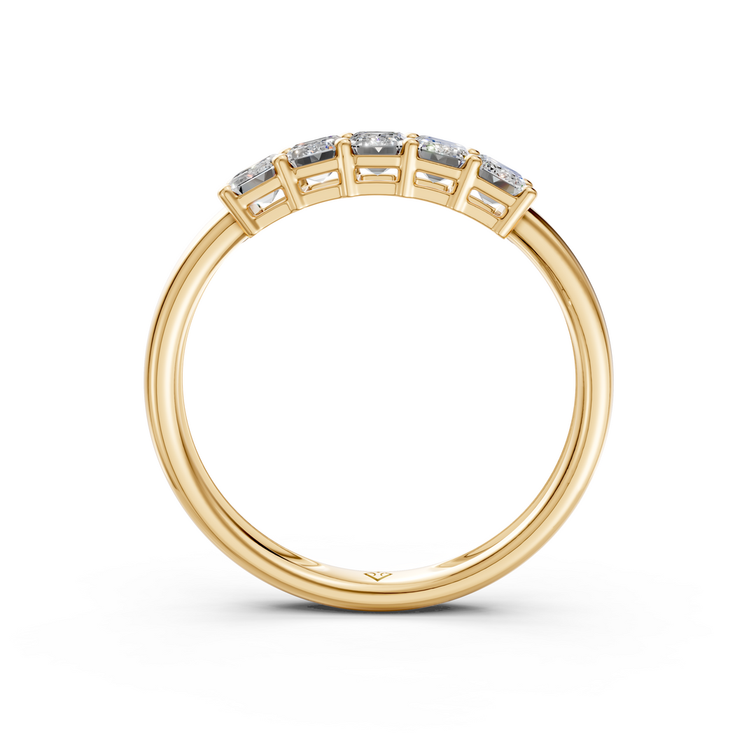 Chloe Emerald Diamond 5 Stone Ladies Ring