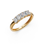 Load image into Gallery viewer, Chloe Emerald Diamond 5 Stone Ladies Ring
