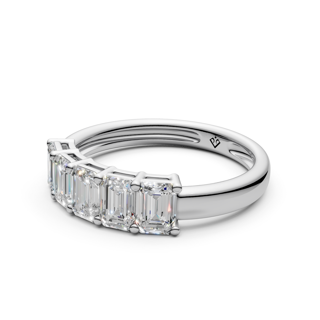 Sofia Emerald Diamond 5 Stone Ladies Ring