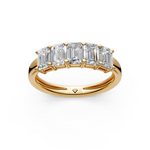 Load image into Gallery viewer, Sofia Emerald Diamond 5 Stone Ladies Ring
