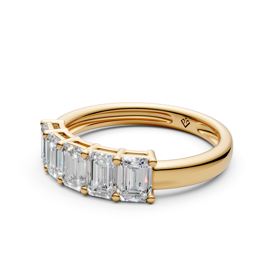 Sofia Emerald Diamond 5 Stone Ladies Ring