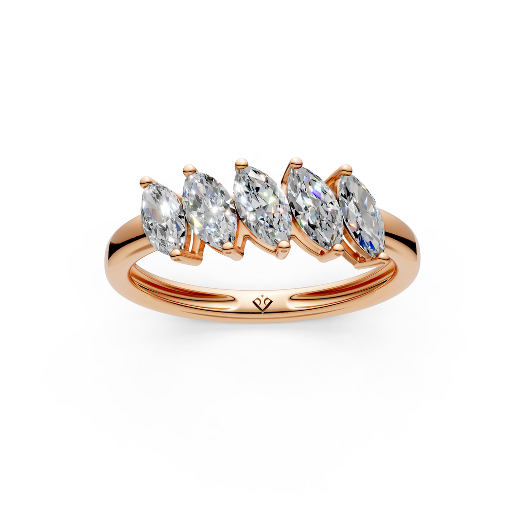 Abigail Marquise Diamond 5 Stone Ladies Ring