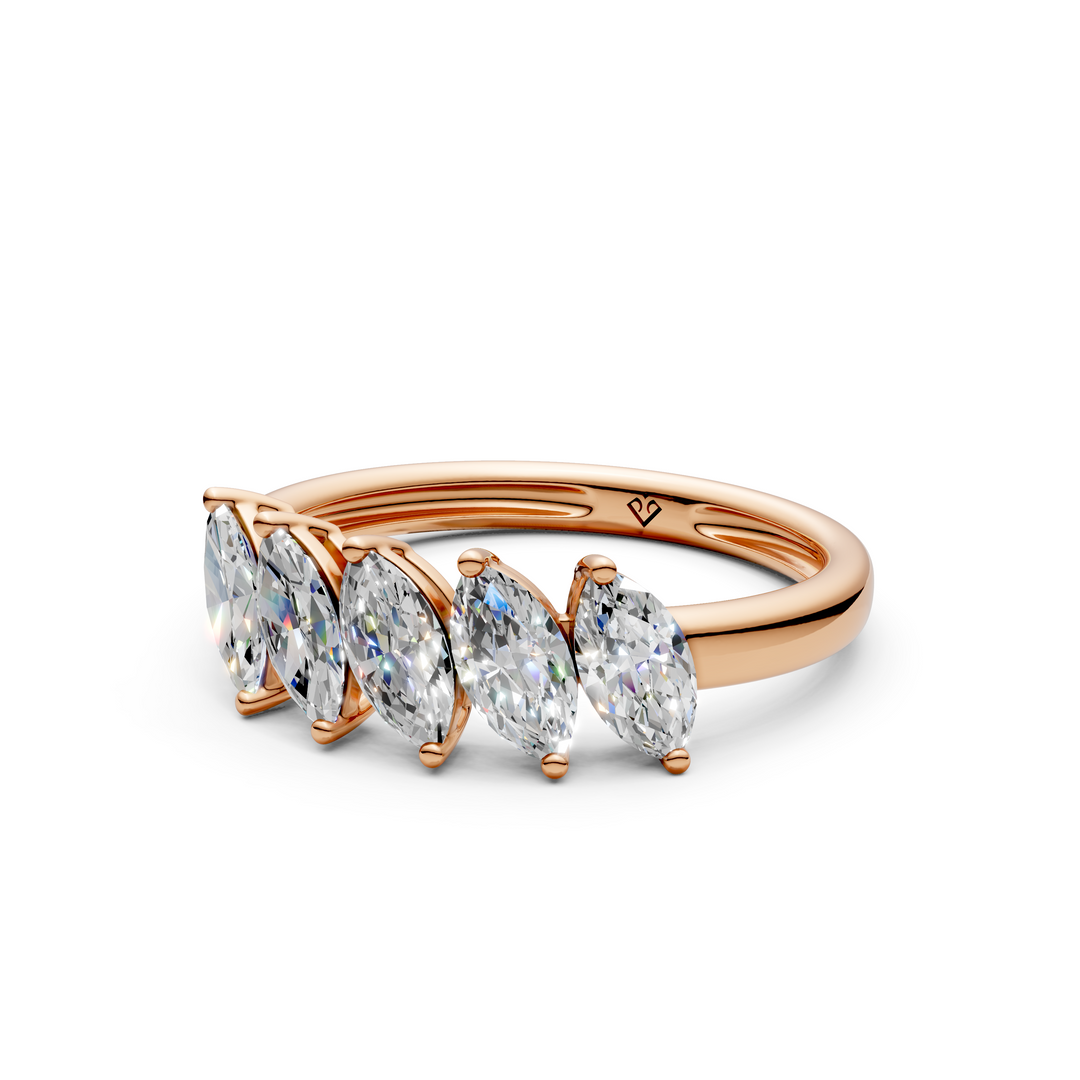 Leah Marquise Diamond 5 Stone Ladies Ring