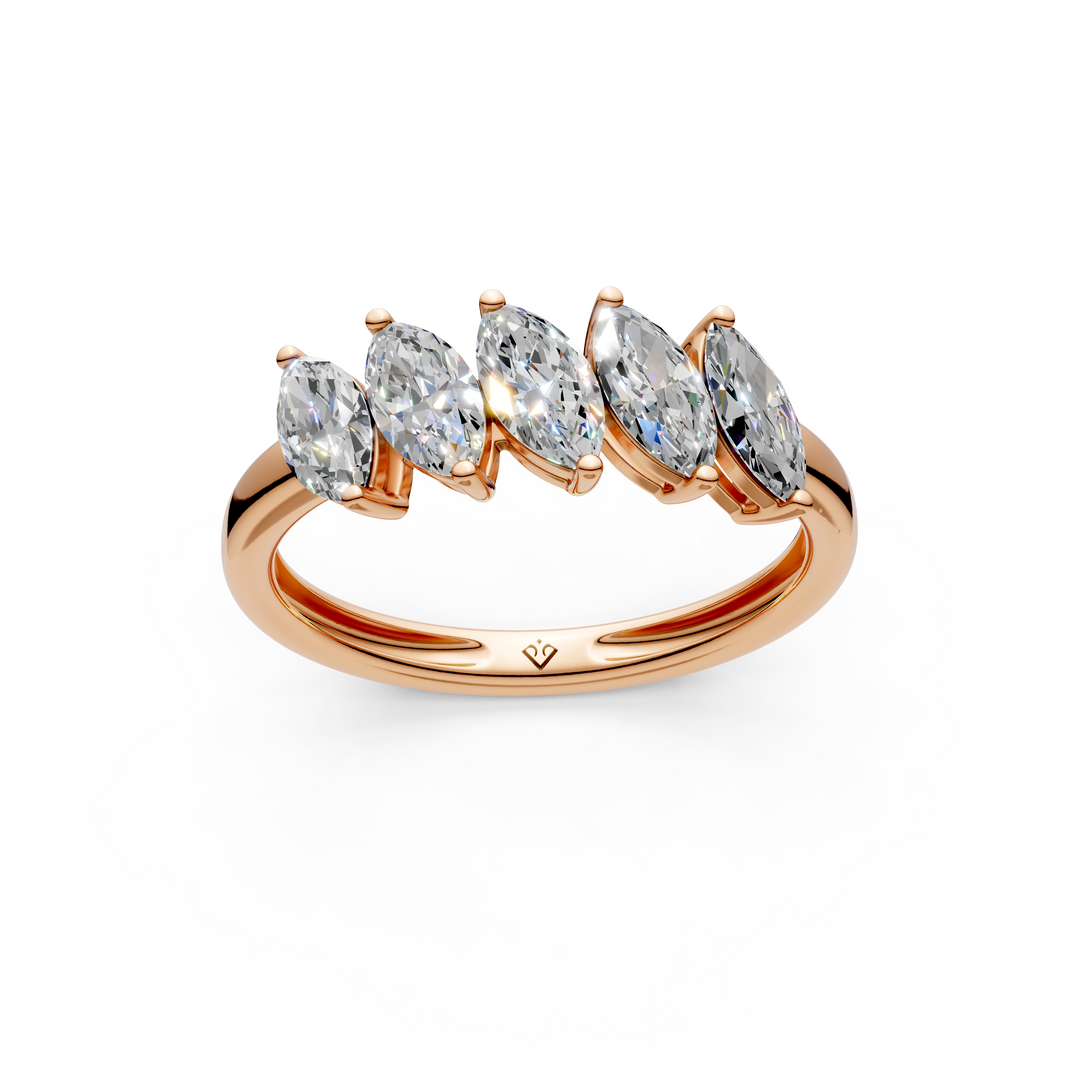 Leah Marquise Diamond 5 Stone Ladies Ring