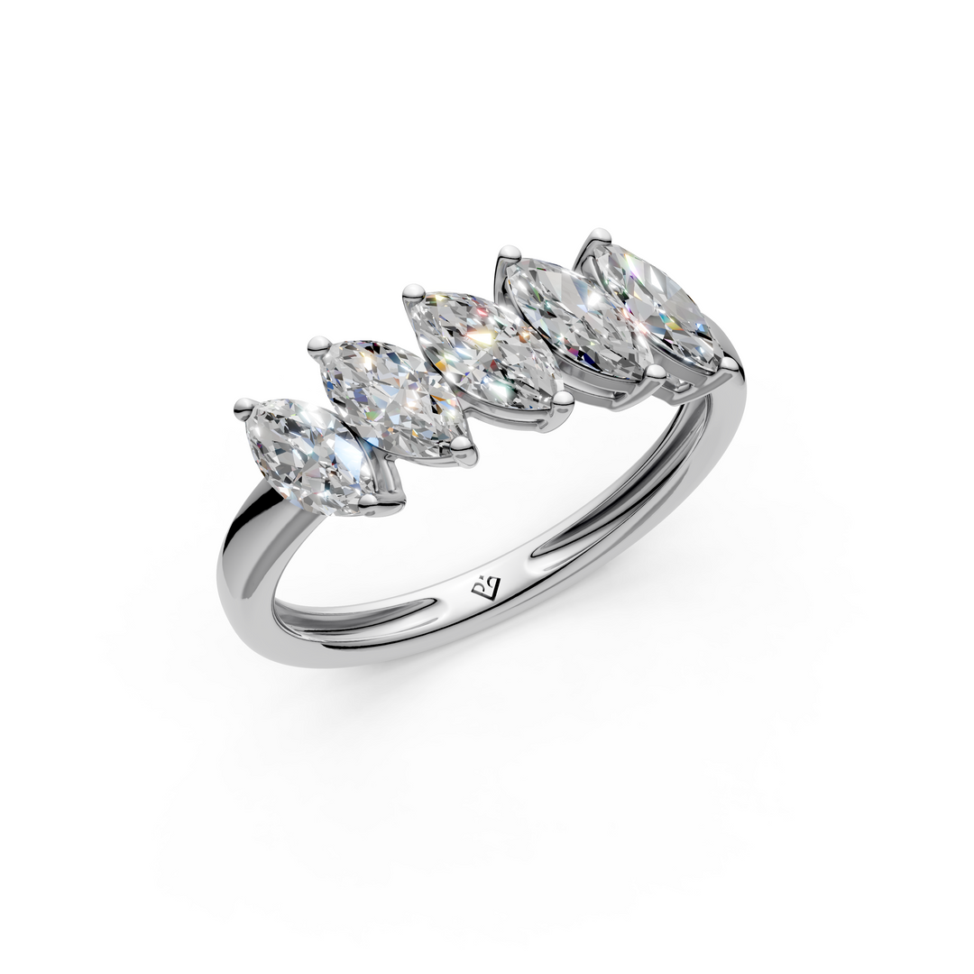 Leah Marquise Diamond 5 Stone Ladies Ring