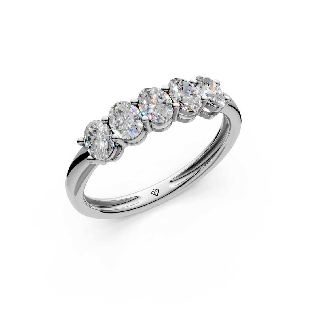 Autumn Oval Diamond 5 Stone Ladies Ring
