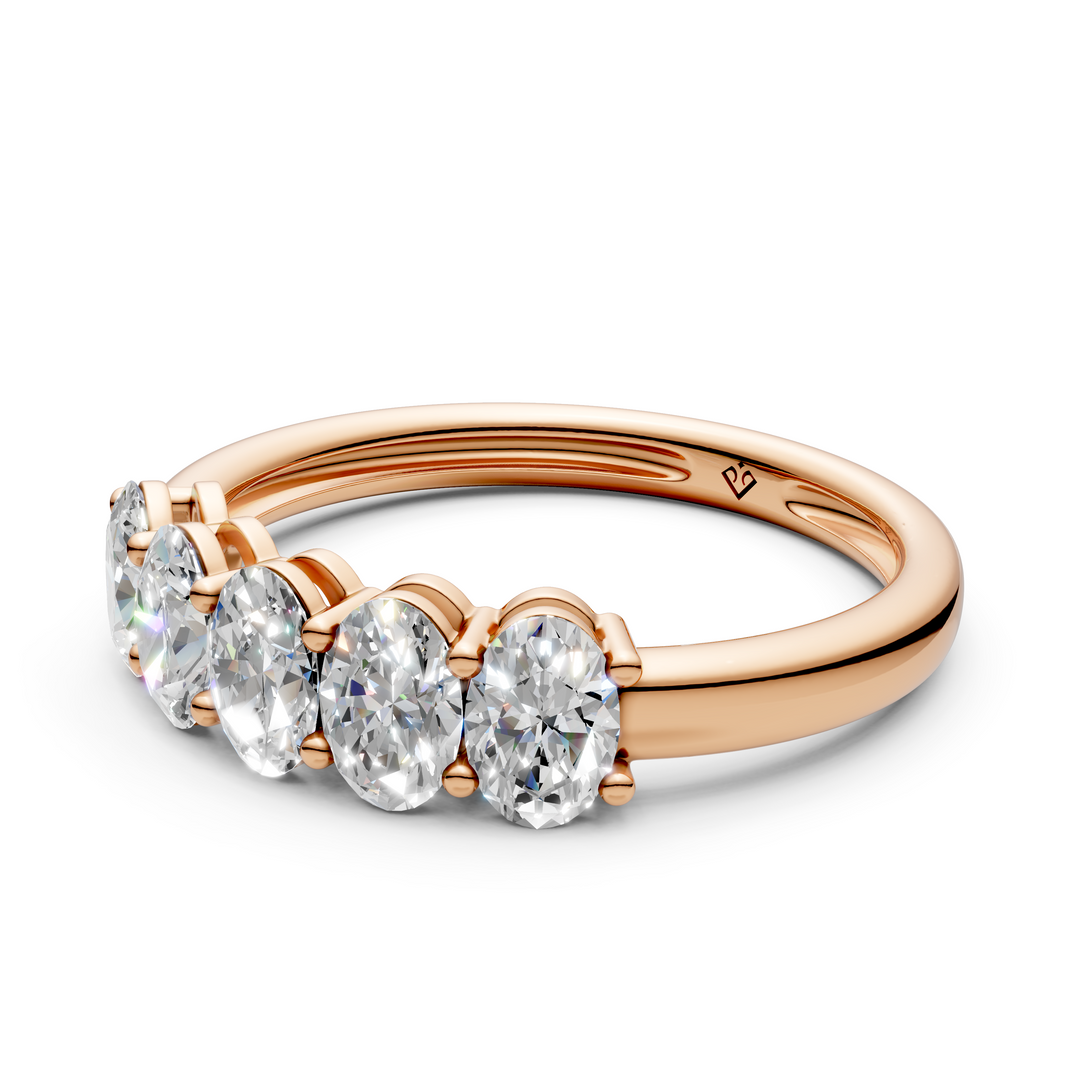 Katie Oval Diamond 5 Stone Ladies Ring