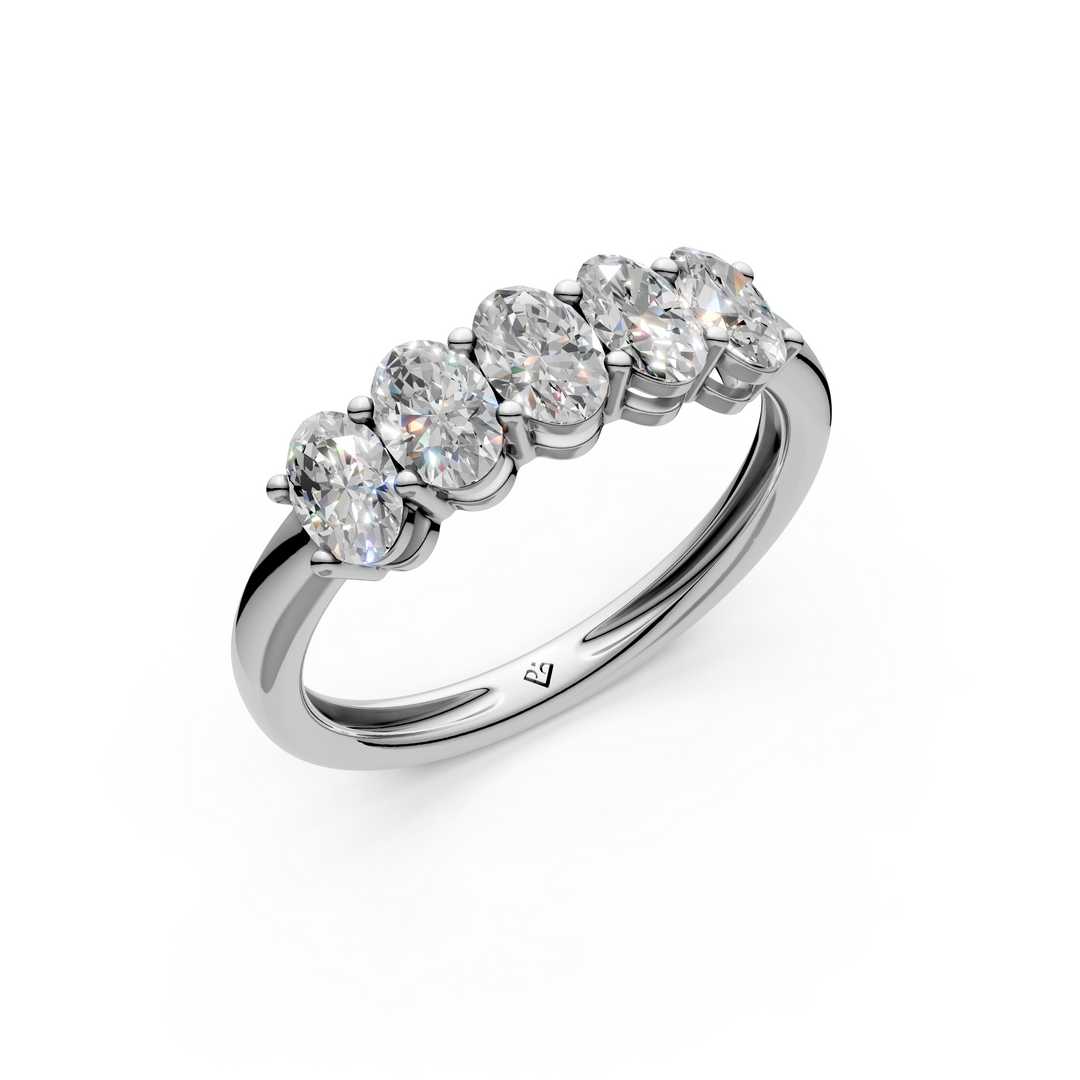 Katie Oval Diamond 5 Stone Ladies Ring
