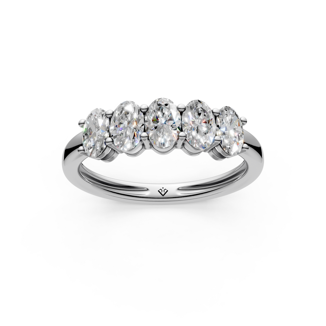 Katie Oval Diamond 5 Stone Ladies Ring