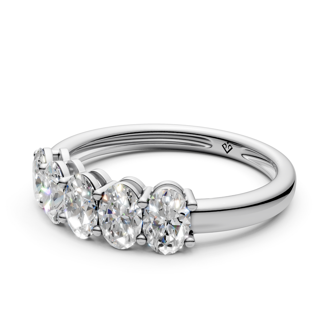 Katie Oval Diamond 5 Stone Ladies Ring