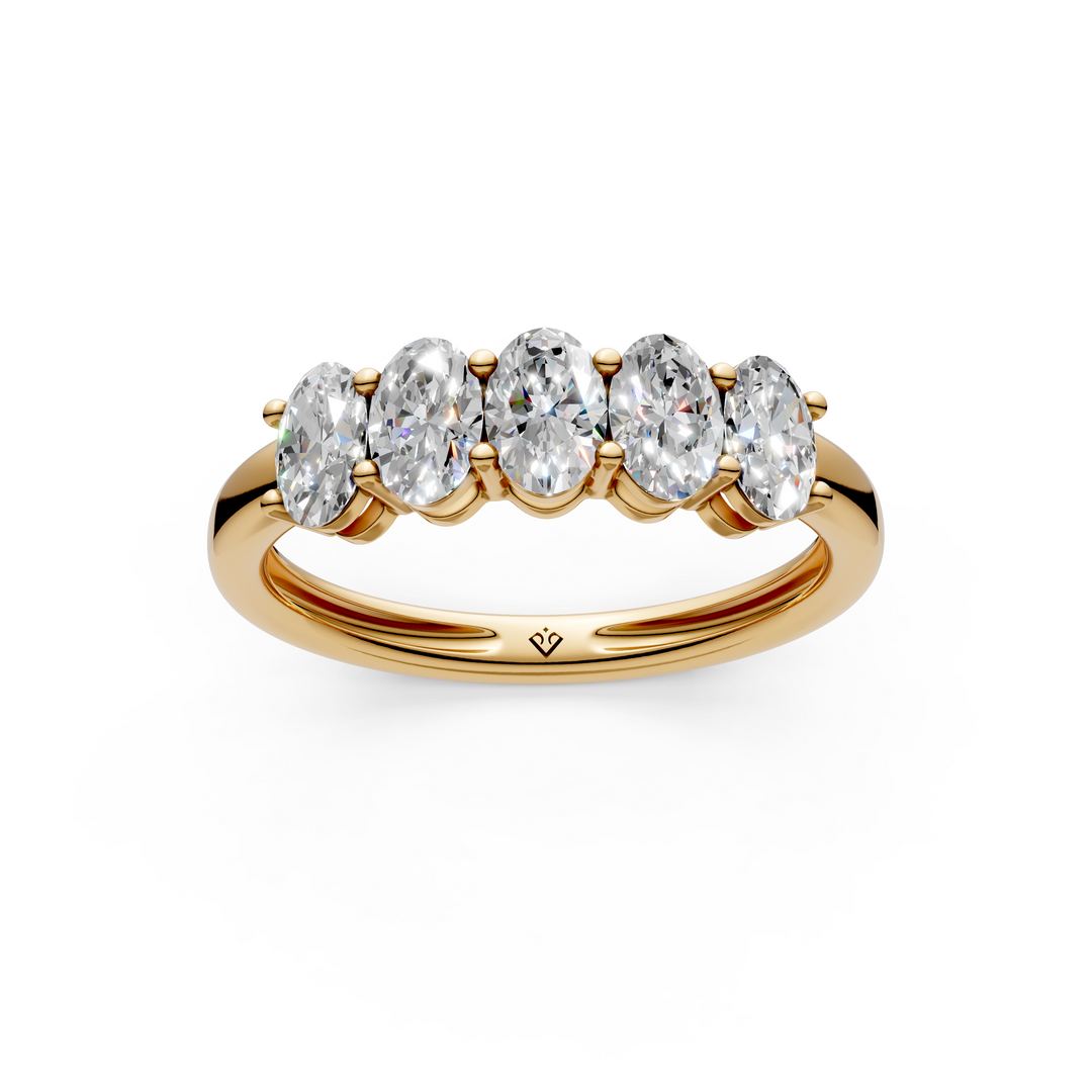 Katie Oval Diamond 5 Stone Ladies Ring