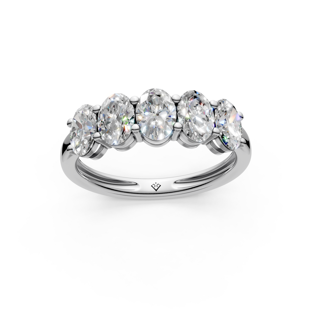 Stella Oval Diamond 5 Stone Ladies Ring