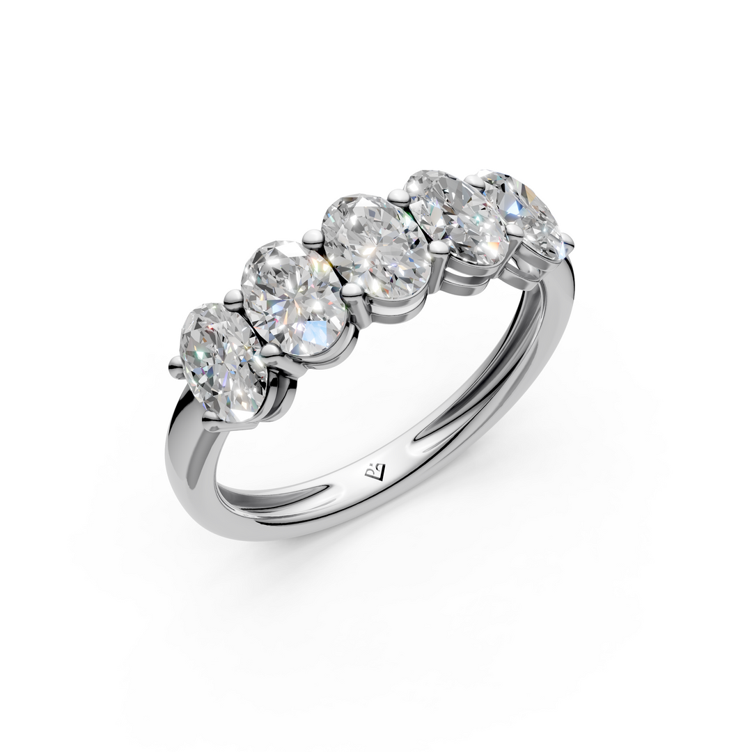Stella Oval Diamond 5 Stone Ladies Ring