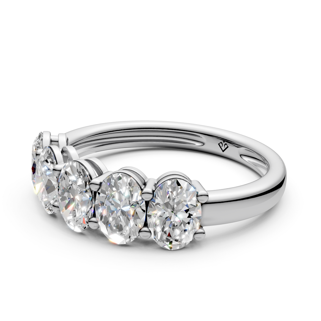 Stella Oval Diamond 5 Stone Ladies Ring