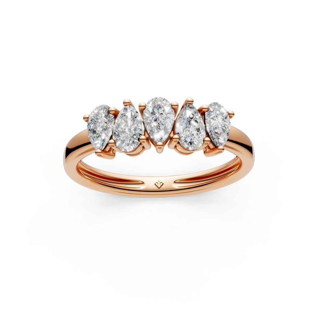Maya Pear Diamond 5 Stone Ladies Ring