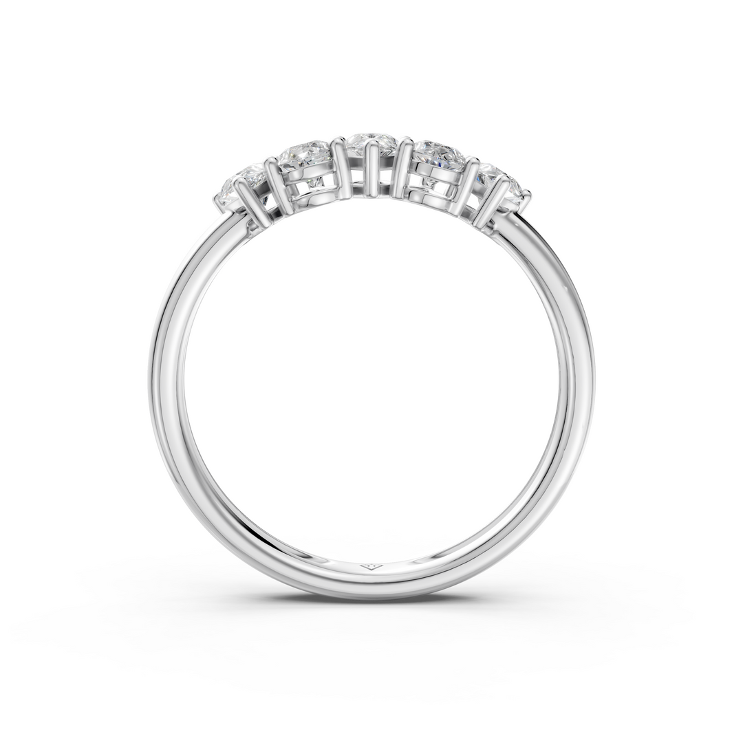 Maya Pear Diamond 5 Stone Ladies Ring