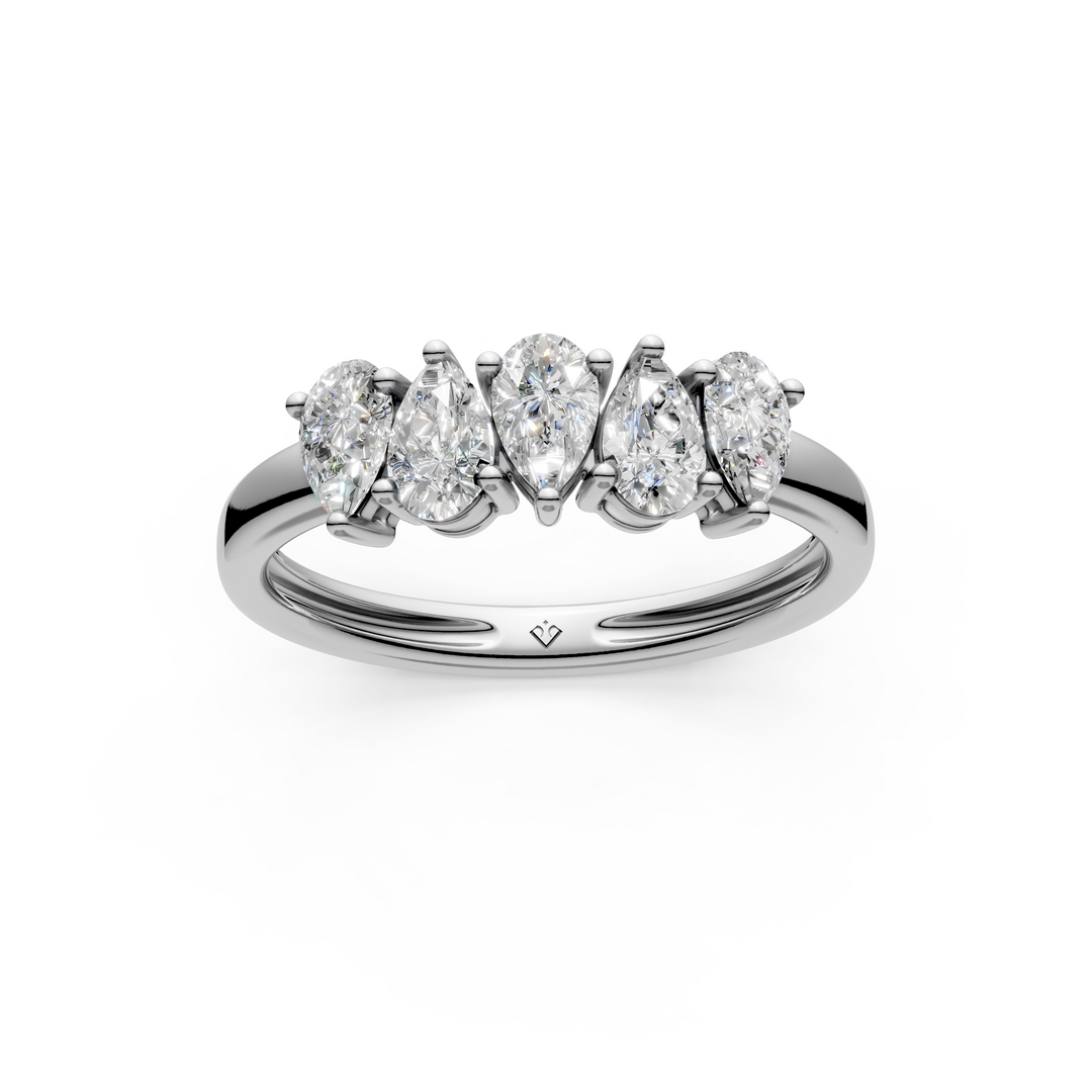 Maya Pear Diamond 5 Stone Ladies Ring
