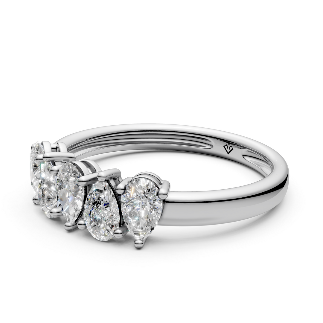Maya Pear Diamond 5 Stone Ladies Ring