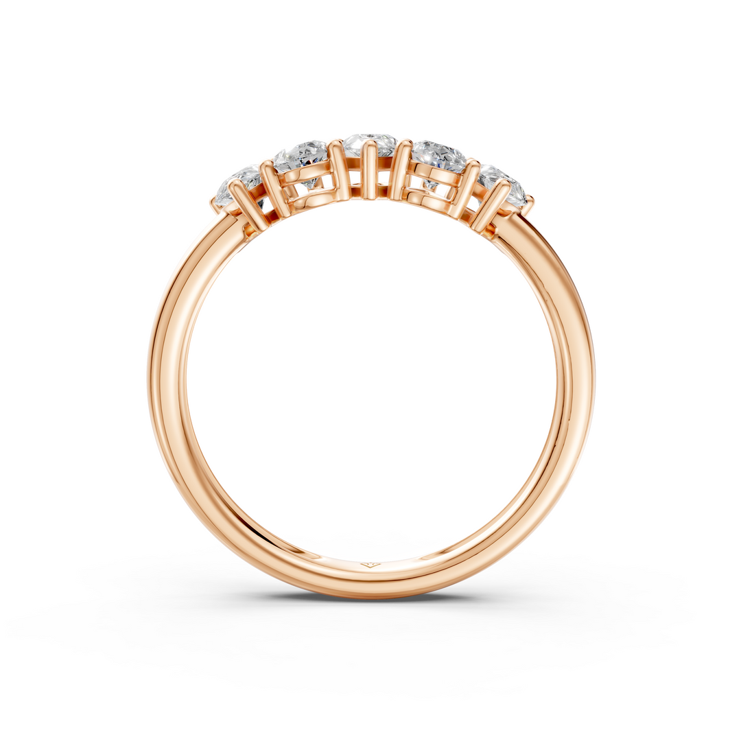 Elena Pear Diamond 5 Stone Ladies Ring
