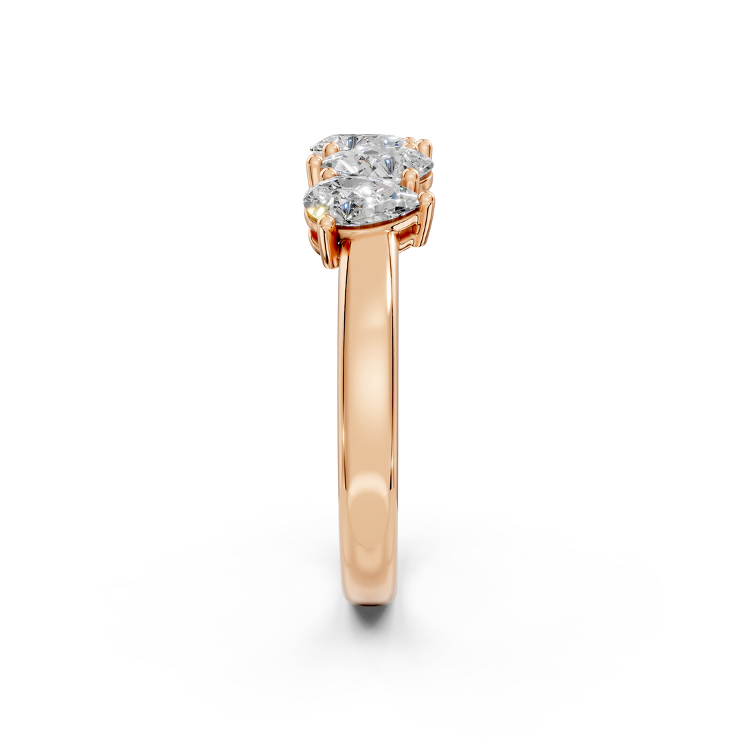 Elena Pear Diamond 5 Stone Ladies Ring