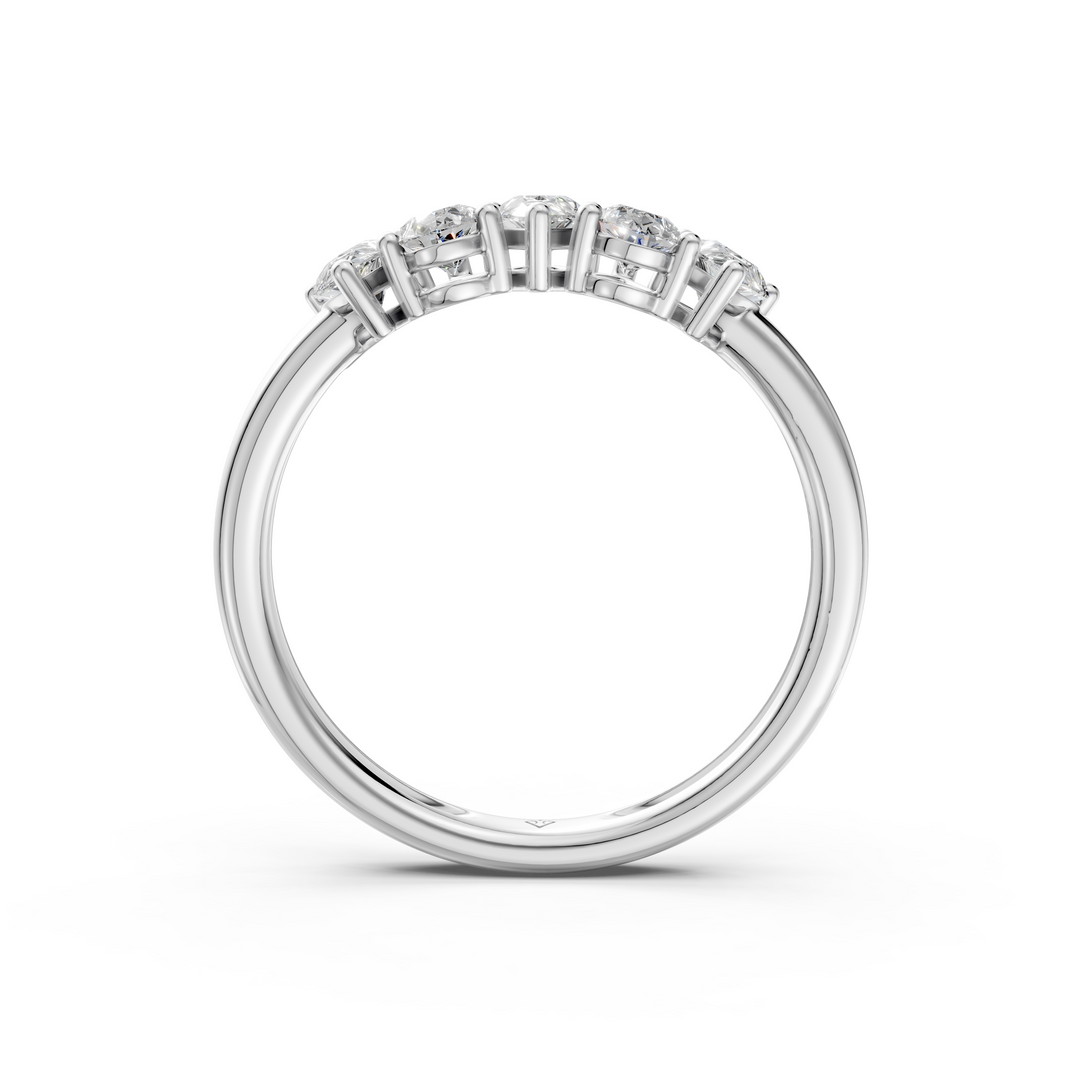 Elena Pear Diamond 5 Stone Ladies Ring