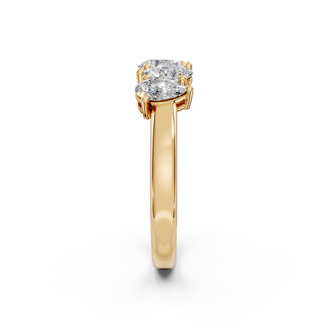 Elena Pear Diamond 5 Stone Ladies Ring