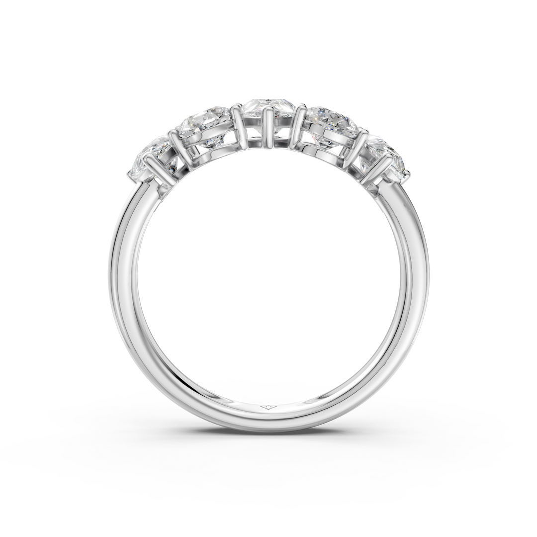 Molly Pear Diamond 5 Stone Ladies Ring