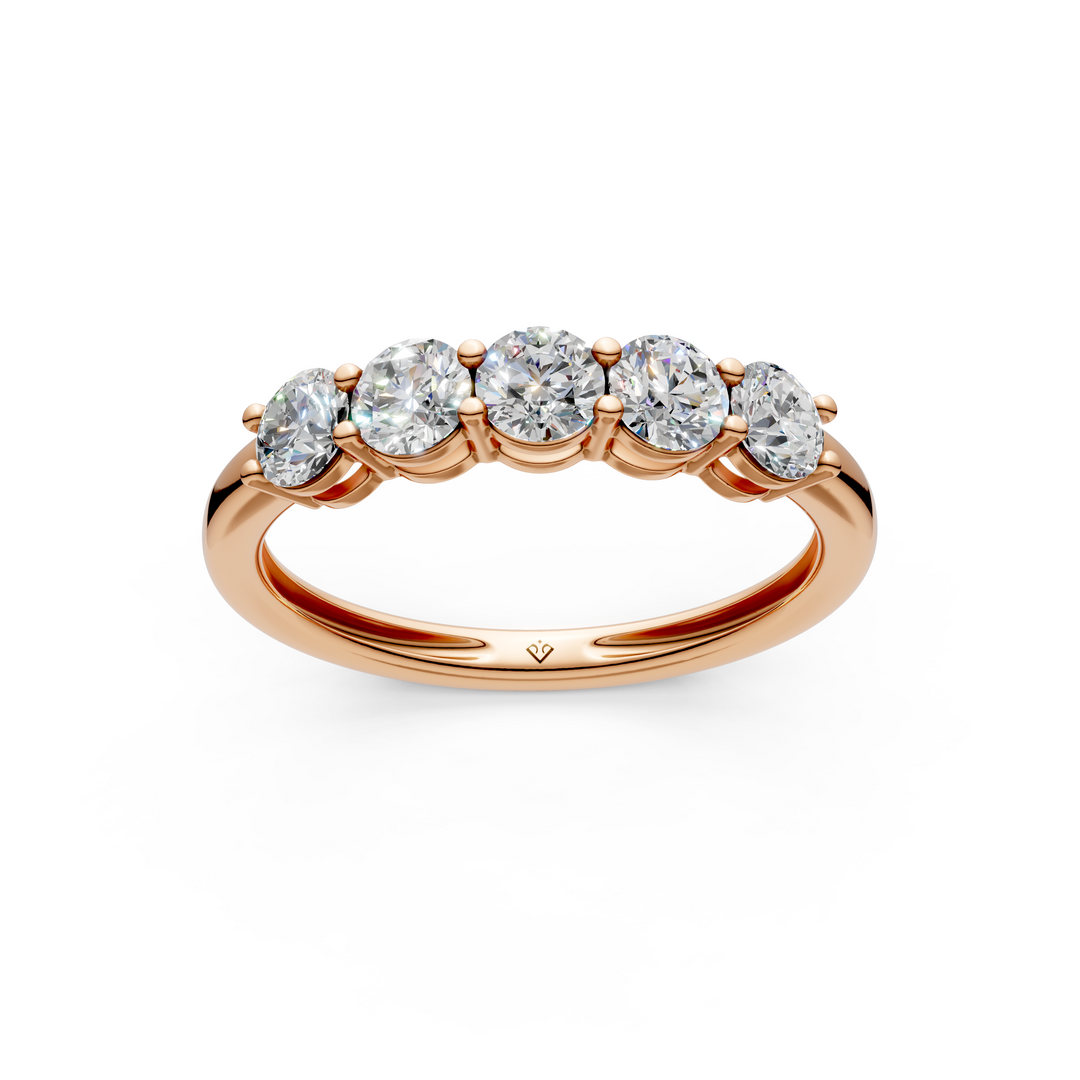 Victoria Round Diamond 5 Stone Ladies Ring