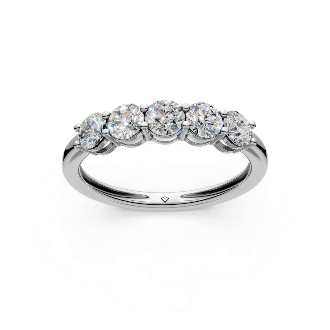 Victoria Round Diamond 5 Stone Ladies Ring