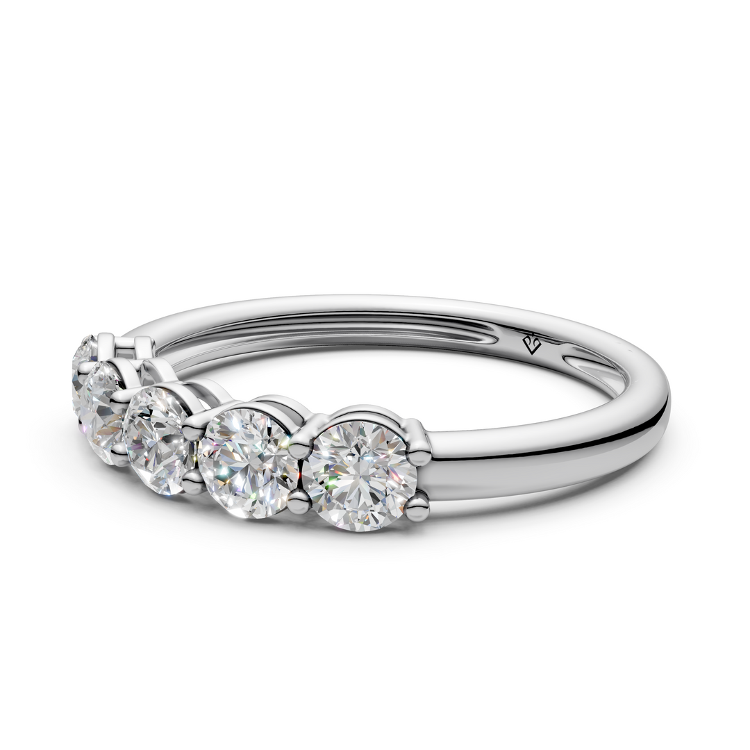 Victoria Round Diamond 5 Stone Ladies Ring