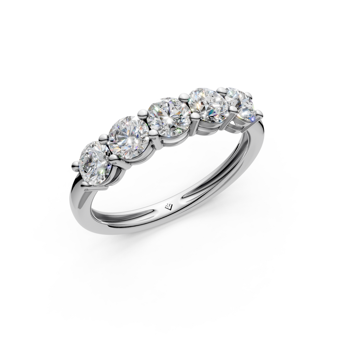 Hannah Round Diamond 5 Stone Ladies Ring