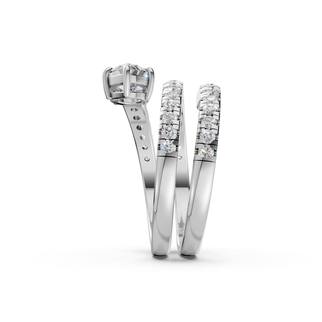 Lisa Pear Diamond Solitaire Sprial Ladies Ring
