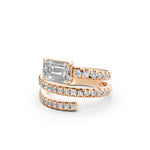 Load image into Gallery viewer, Jennie Emerald Diamond Solitaire Sprial Ladies Ring
