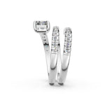 Load image into Gallery viewer, Jennie Emerald Diamond Solitaire Sprial Ladies Ring
